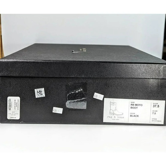 Rag & Bone Women's RB Moto Studded Pull On Boots Black Size 7.5 (MSRP $595) - Picture 10 of 10